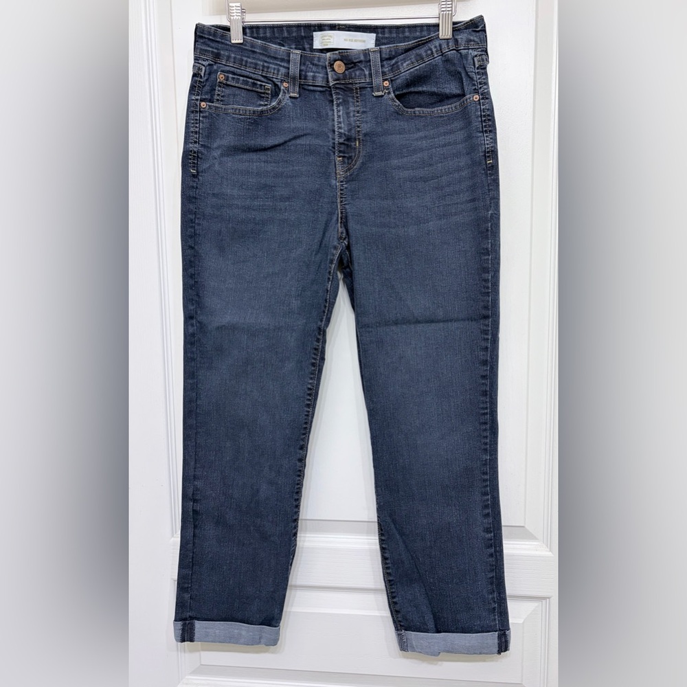 Levi Strauss Signature Gold Mid Rise Boyfriend Jeans Rolled Cuff Size 10 W30